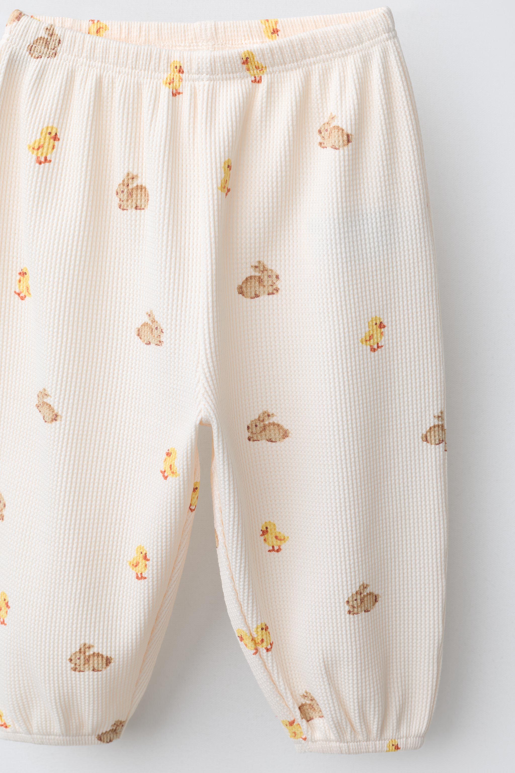TEXTURED T-SHIRT AND BUNNY PANTS SET